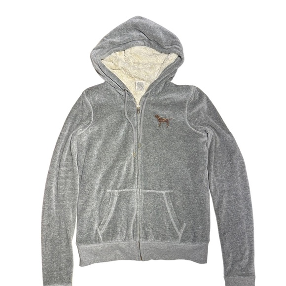 Victoria’s Secret - Pink velour hoodie lined in size XS. Gold bling accents. - Picture 7 of 14